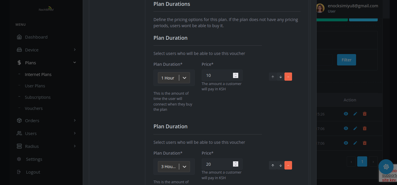 Break up payment periods for your plan into different periods