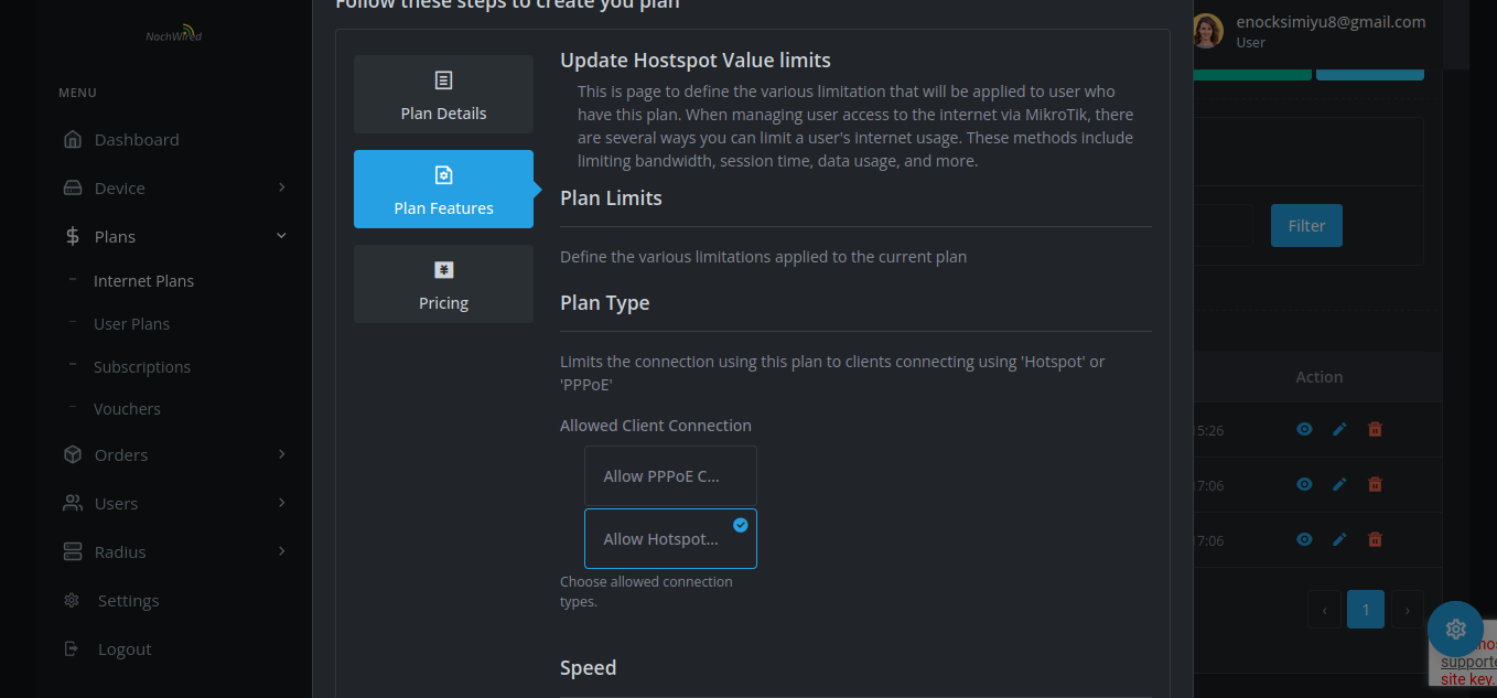 Add limits to your plans